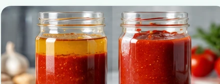 Salsa con aceite separado de la fase acuosa